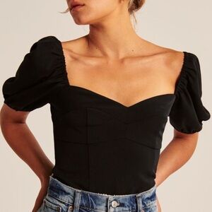 Abercrombie & Fitch Puff Sleeve Corset Sweetheart Top M